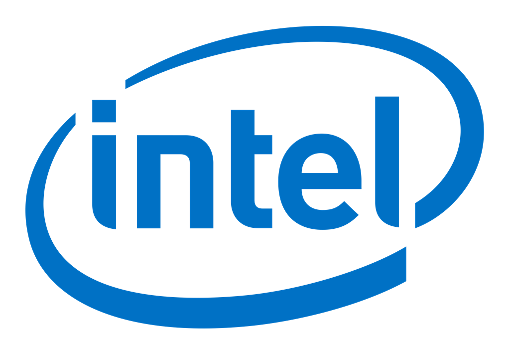 Intel logotype, transparent .png, medium, large