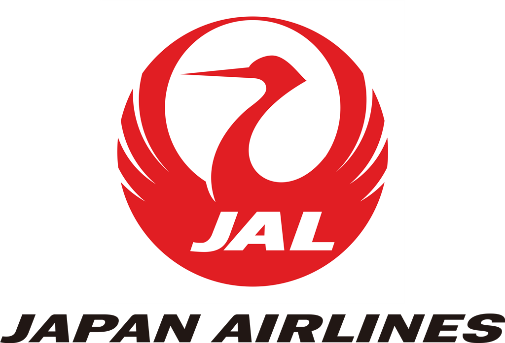 Japan Airlines logotype, transparent .png, medium, large