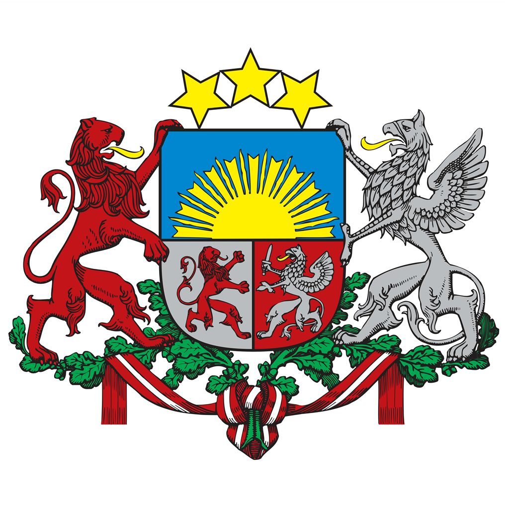 Latvia logotype, transparent .png, medium, large