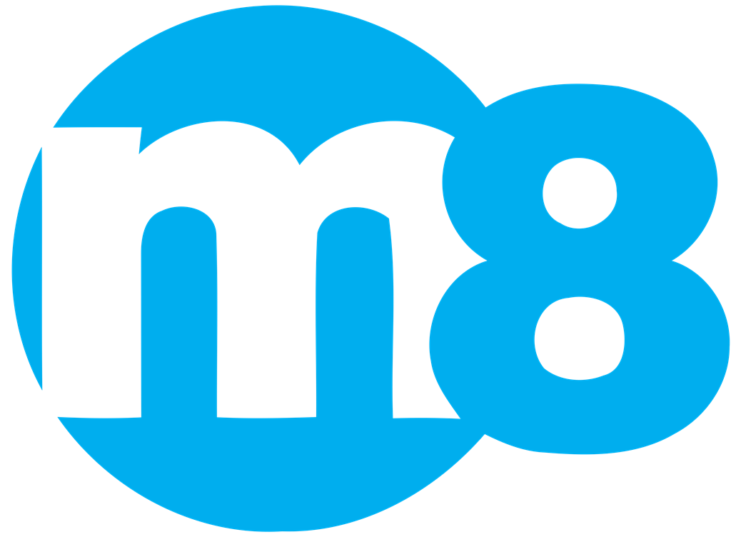 M8 Telecom logotype, transparent .png, medium, large