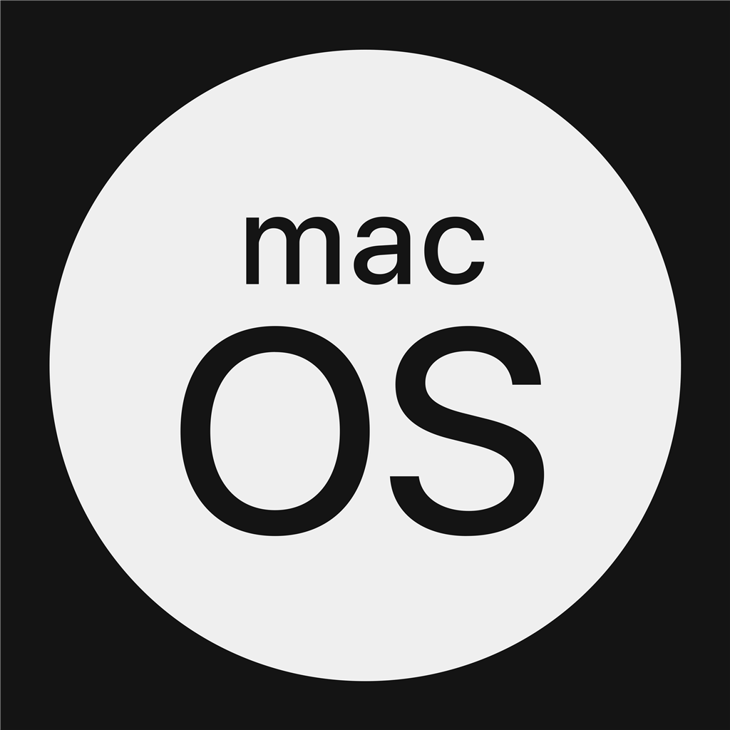 MacOS logotype, transparent .png, medium, large