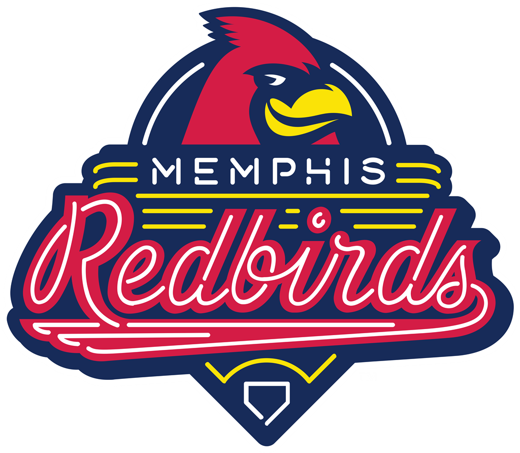Memphis Redbirds logotype, transparent .png, medium, large