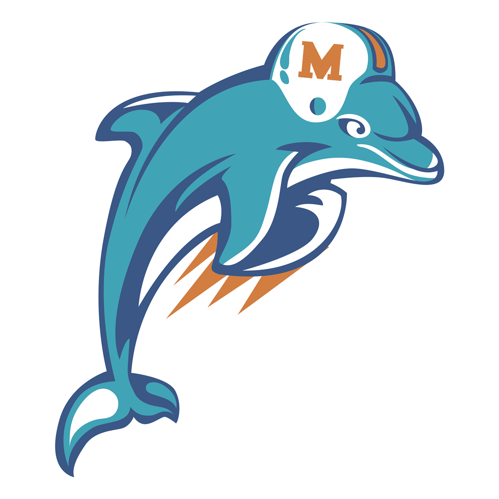 Miami Dolphins logotype, transparent .png, medium, large