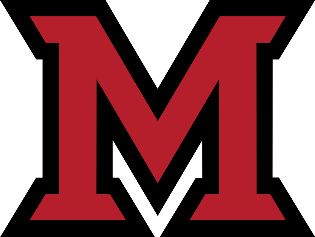 Miami Redhawks logotype, transparent .png, medium, large