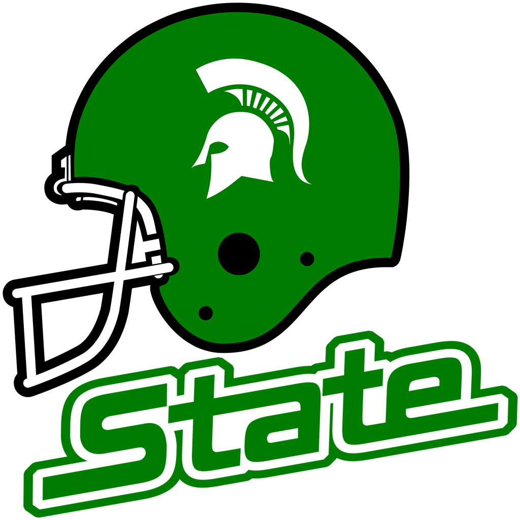 Michigan State Spartans Helmet logotype, transparent .png, medium, large