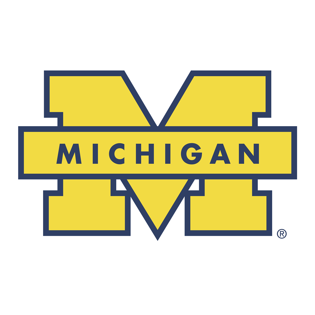 Michigan Wolverines logotype, transparent .png, medium, large