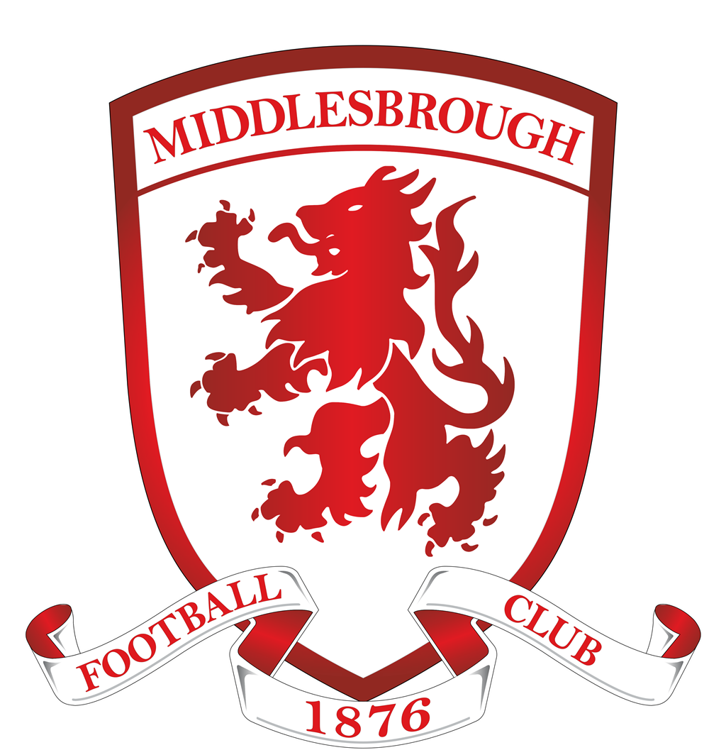 Middlesbrough FC logotype, transparent .png, medium, large