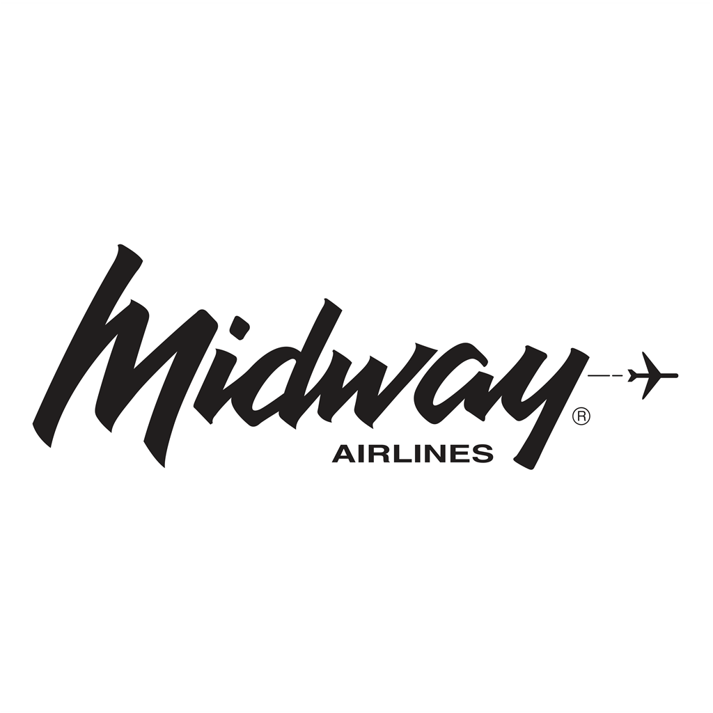 Midway Airlines logotype, transparent .png, medium, large