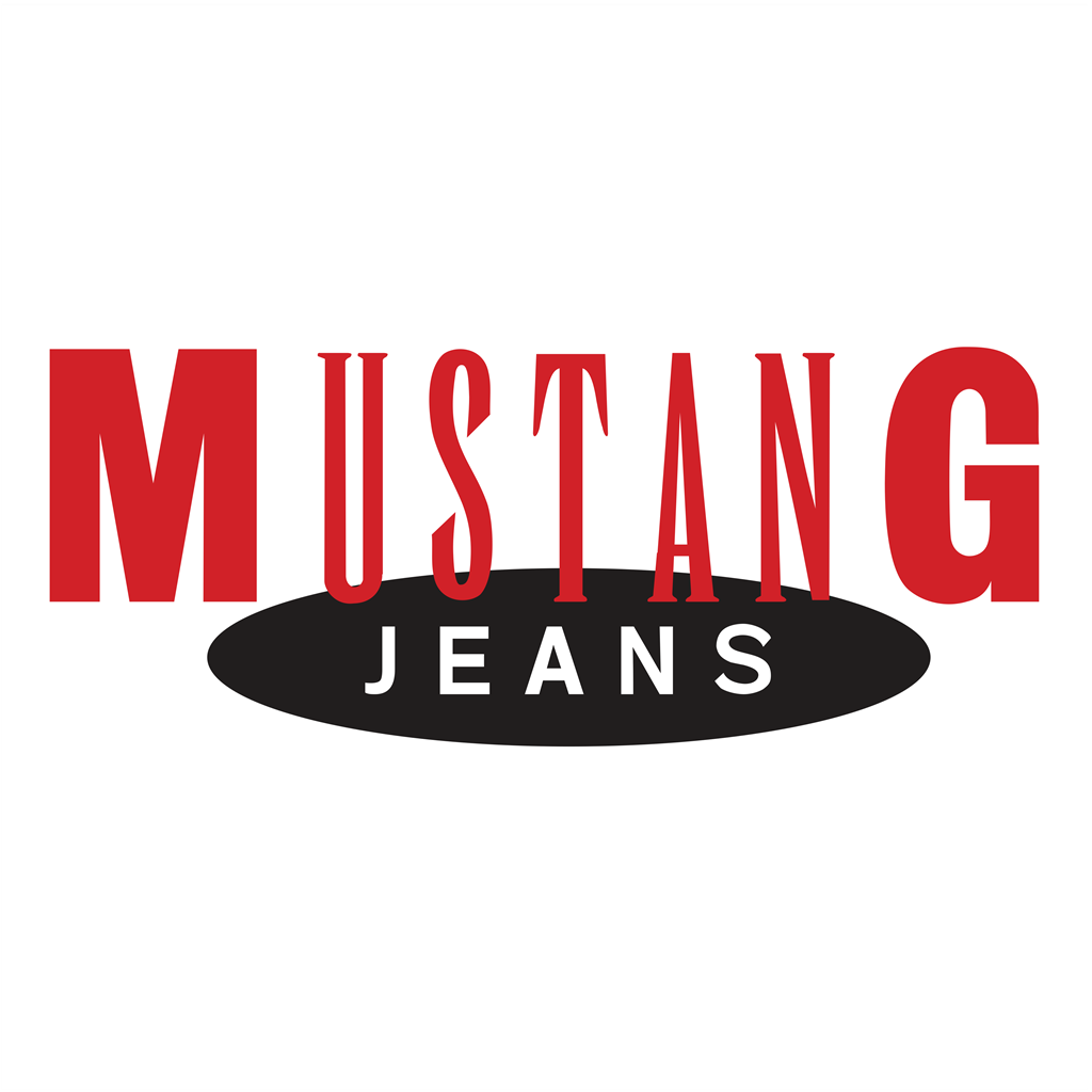 Mustang Jeans logotype, transparent .png, medium, large