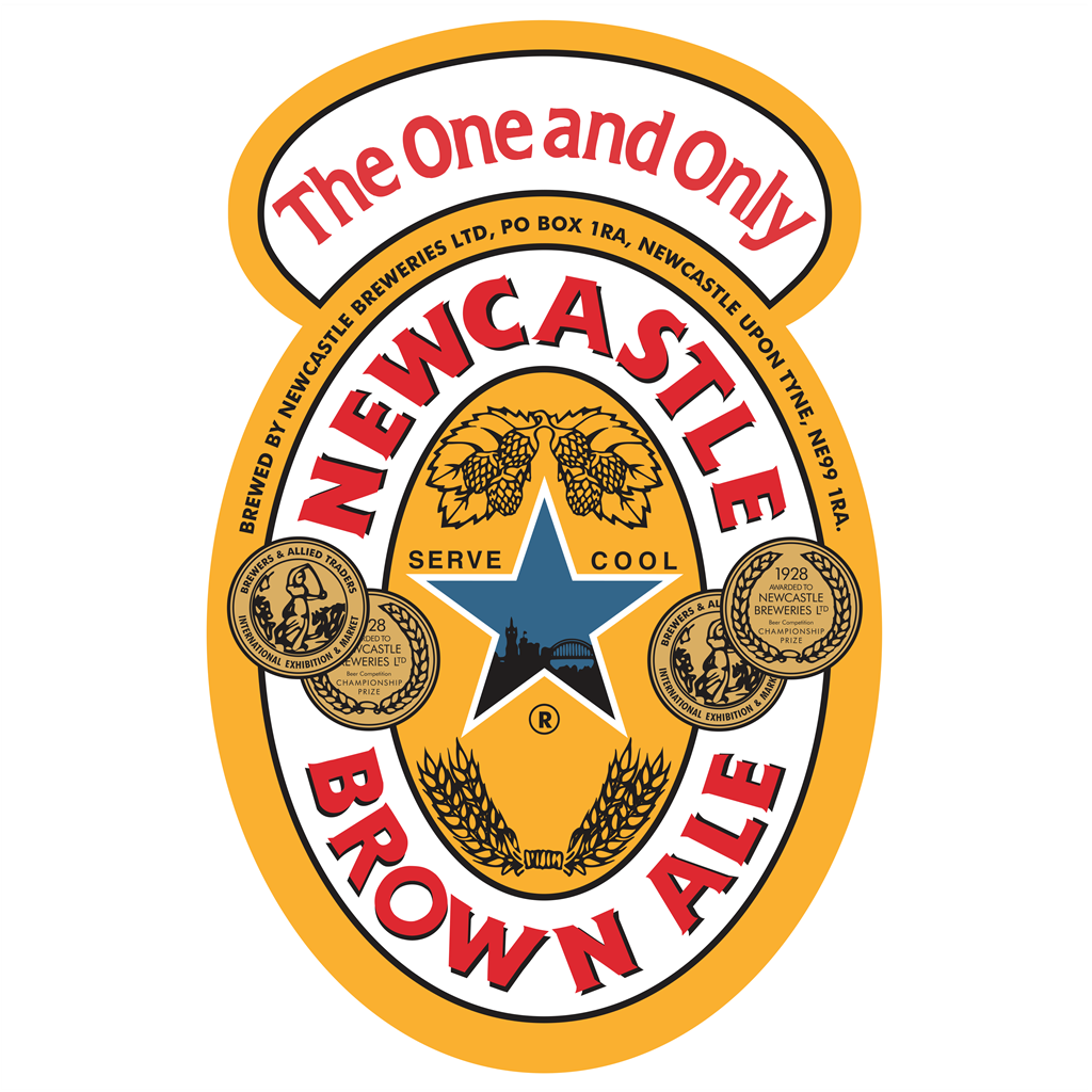 Newcastle Brown Ale logotype, transparent .png, medium, large