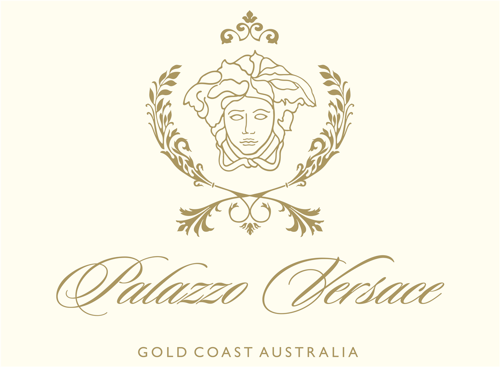 Palazzo Versace logotype, transparent .png, medium, large