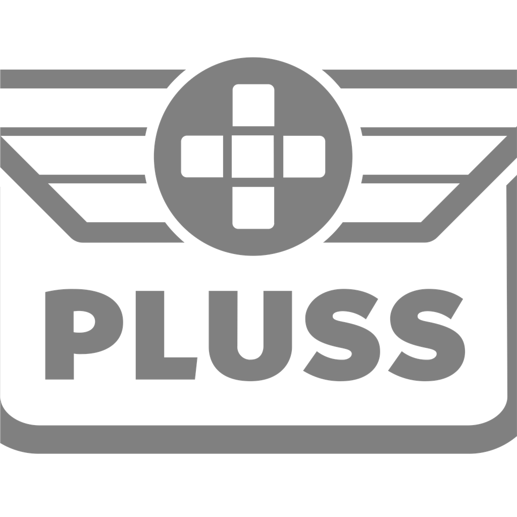 Pluss Corporation logotype, transparent .png, medium, large