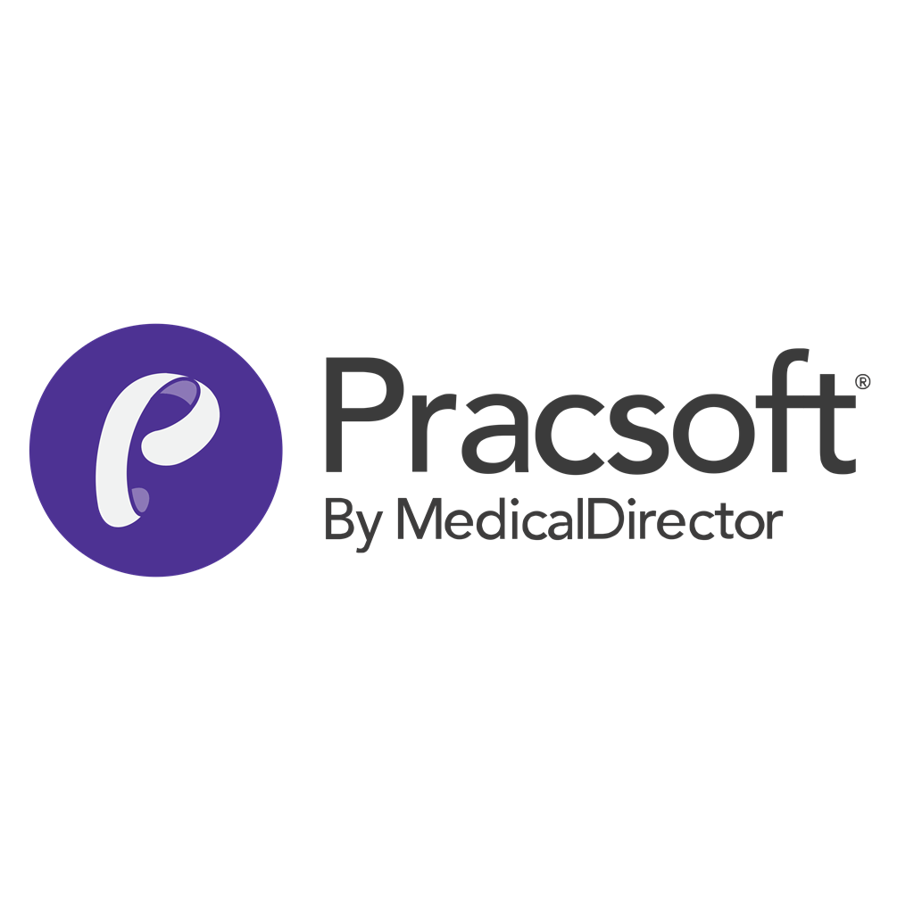 Pracsoft by MedicalDirector logotype, transparent .png, medium, large