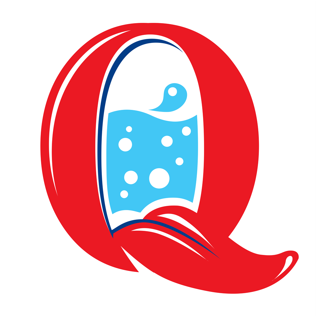 Q Water logotype, transparent .png, medium, large