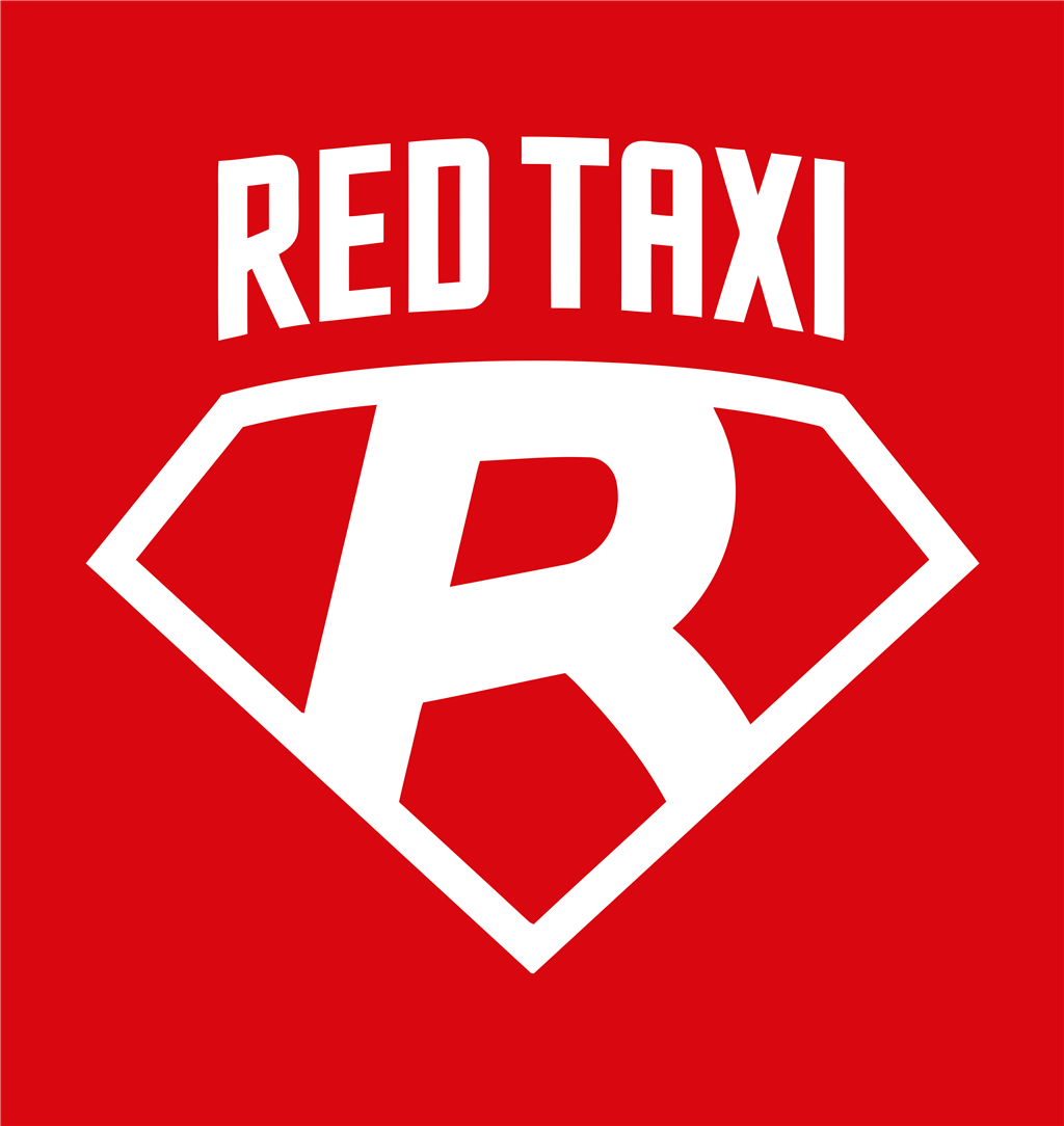 Red Taxi logotype, transparent .png, medium, large