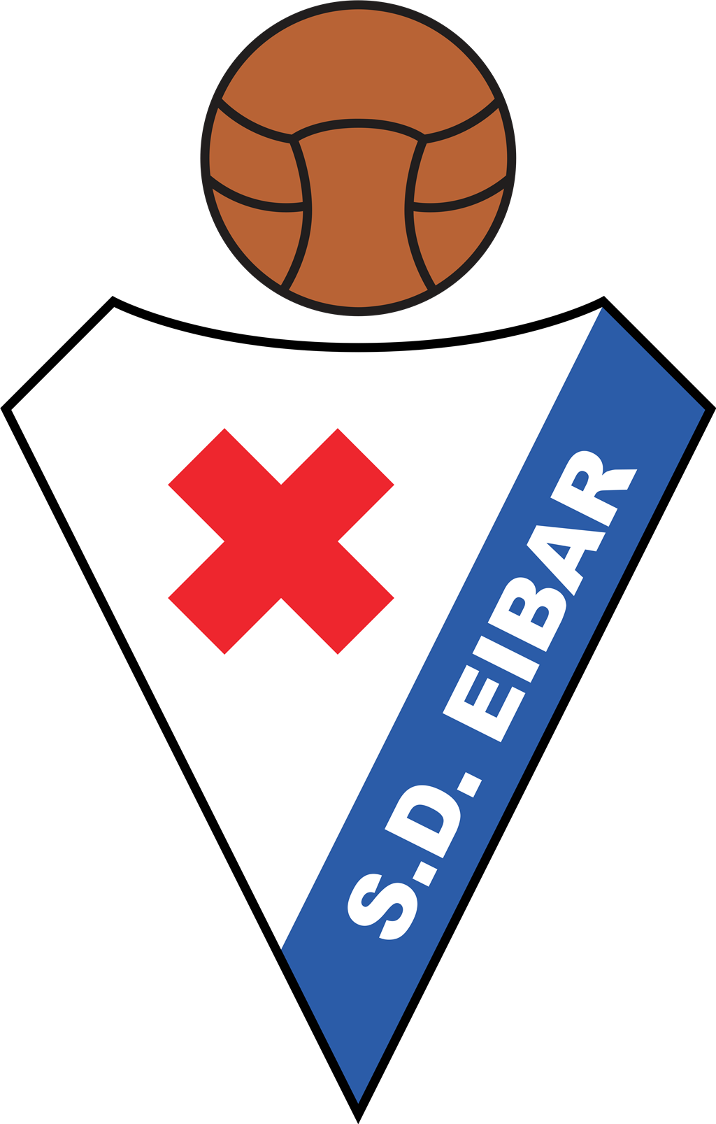 SD Eibar logotype, transparent .png, medium, large