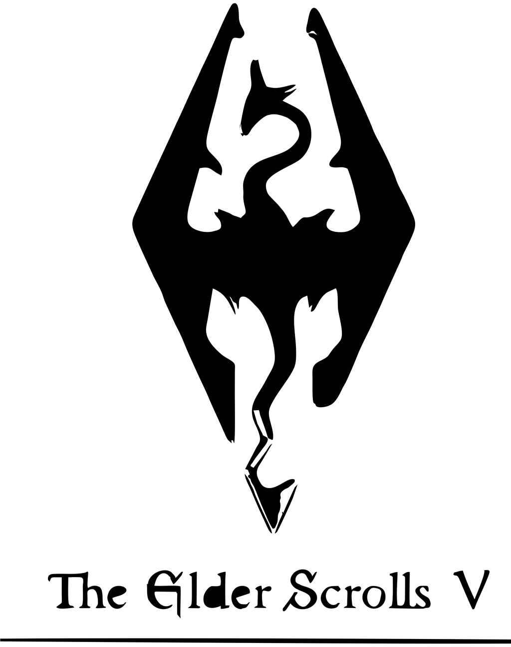 Skyrim logotype, transparent .png, medium, large