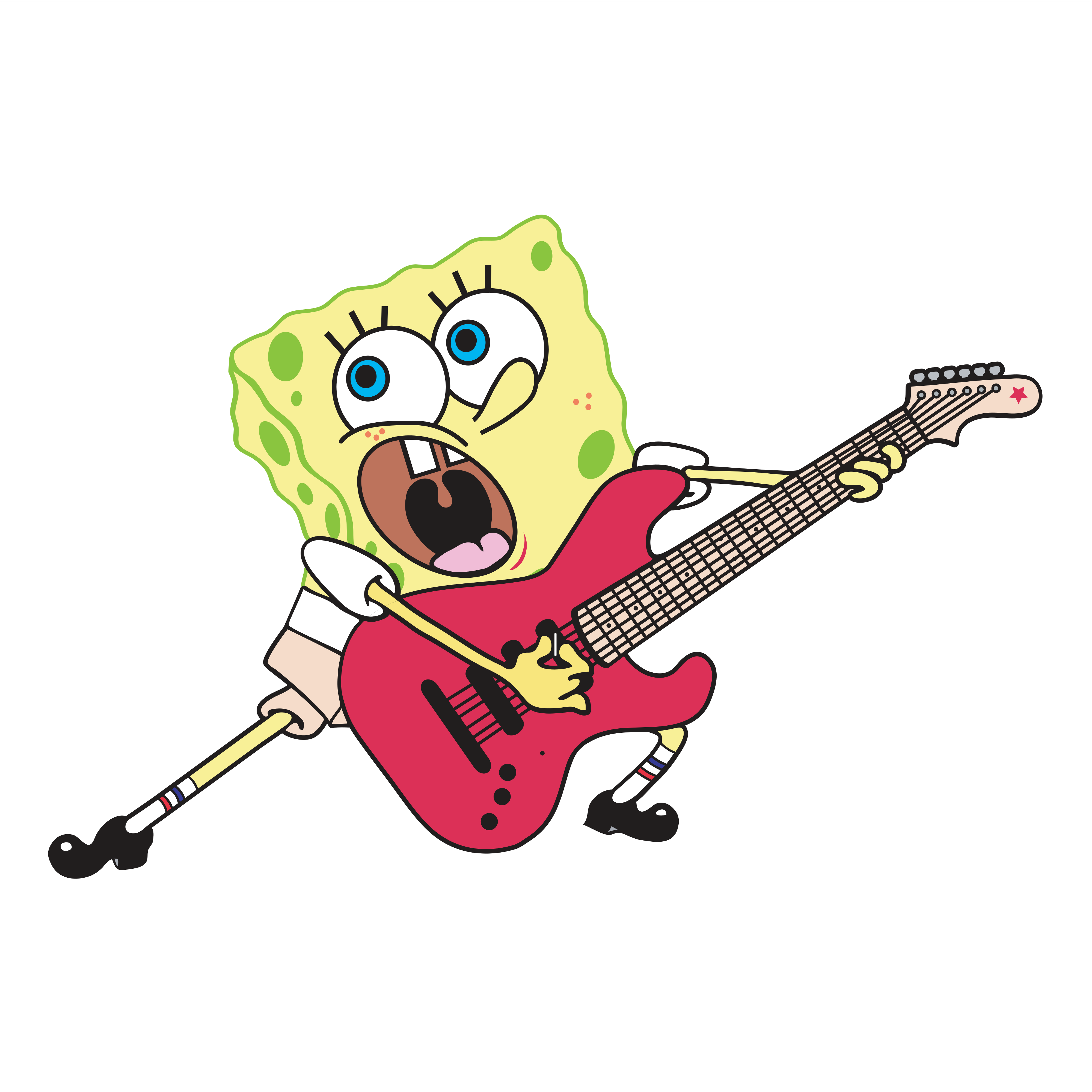 Стикер боб. Спанч Боб с микрофоном. Губка Боб на гитаре. Спанч Боб рок звезда. Спанч Боб музыкант.