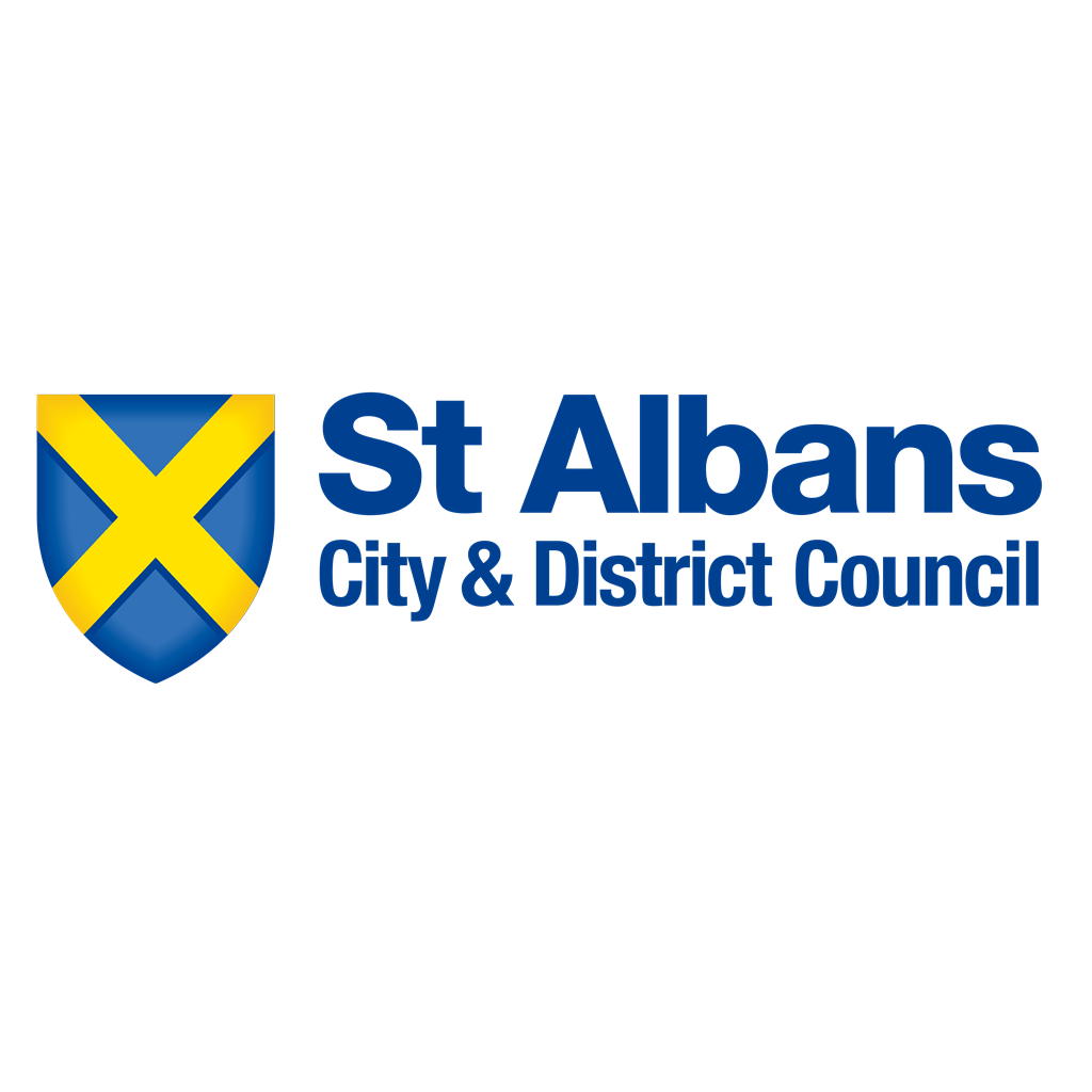 St. Albans City & District Council logotype, transparent .png, medium, large