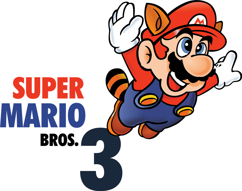 Super Mario Bros 3 logotype, transparent .png, medium, large