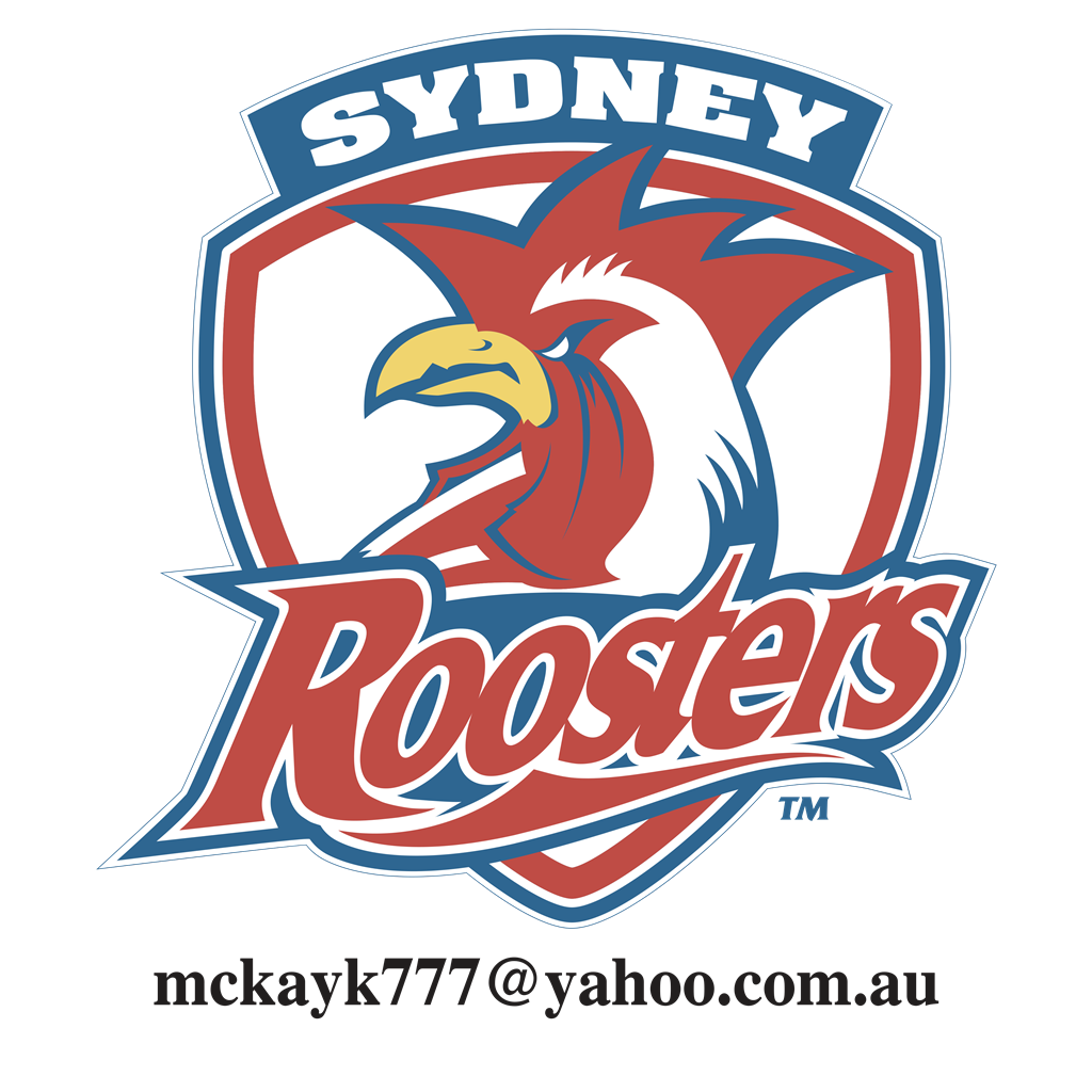 Sydney Roosters logotype, transparent .png, medium, large