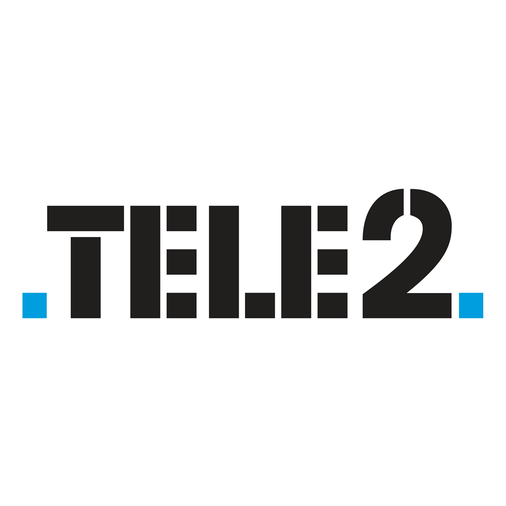 Tele2 logotype, transparent .png, medium, large