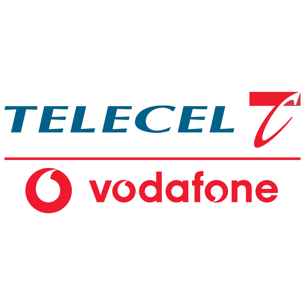 Telecel Vodafone logotype, transparent .png, medium, large