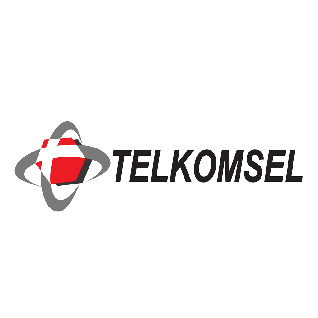 Telkomsel logotype, transparent .png, medium, large