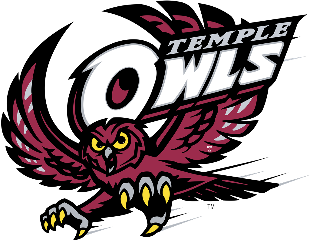 Temple Owls logotype, transparent .png, medium, large