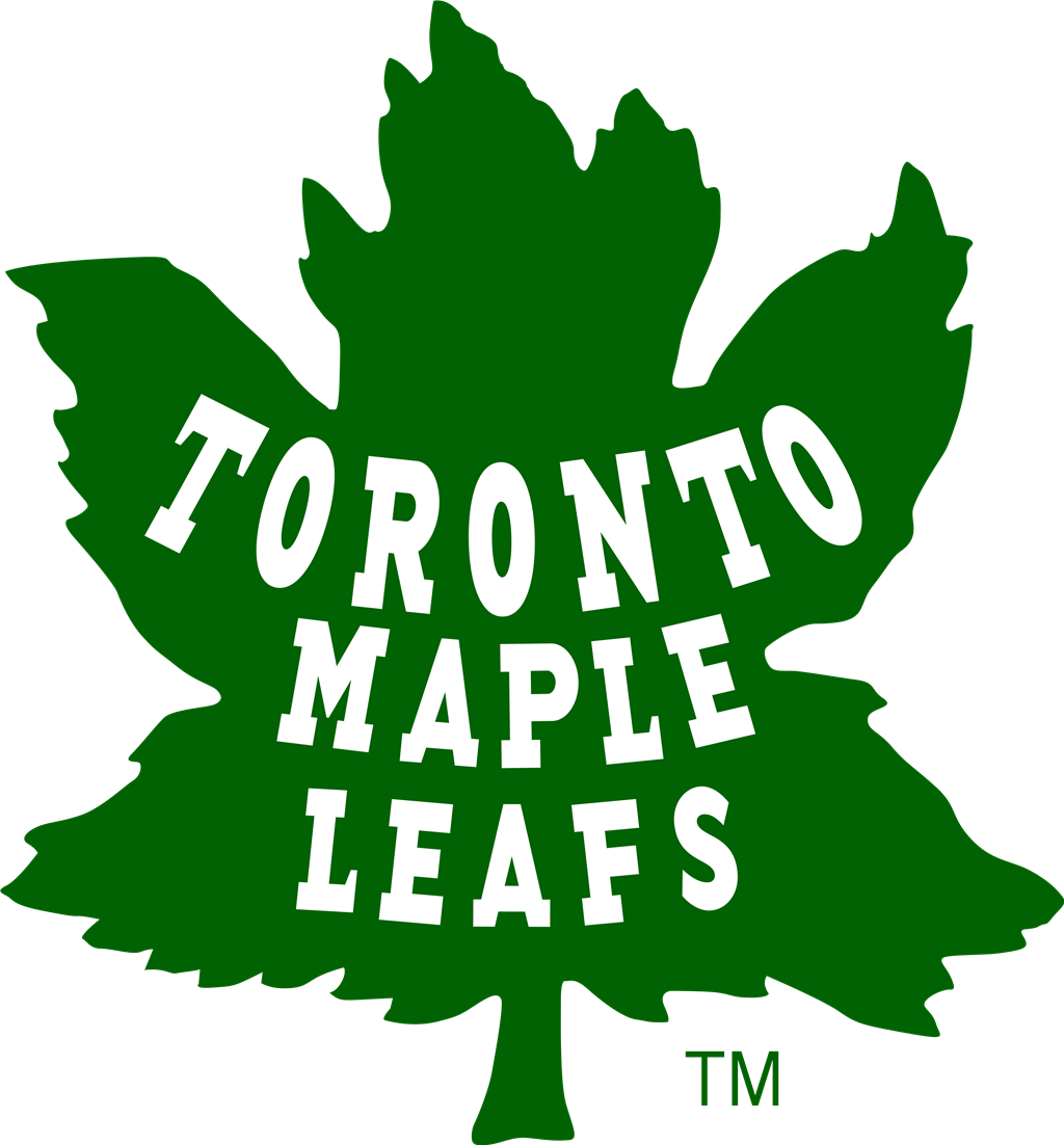 Toronto Maple Leafs logotype, transparent .png, medium, large
