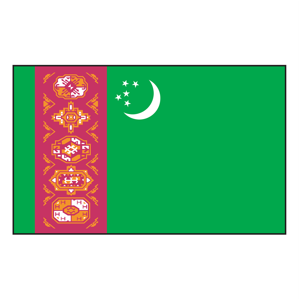 Turkmenistan logotype, transparent .png, medium, large