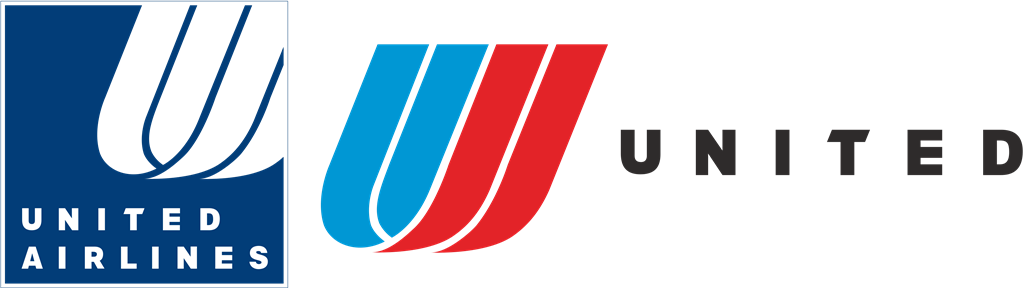 United Airlines logotype, transparent .png, medium, large