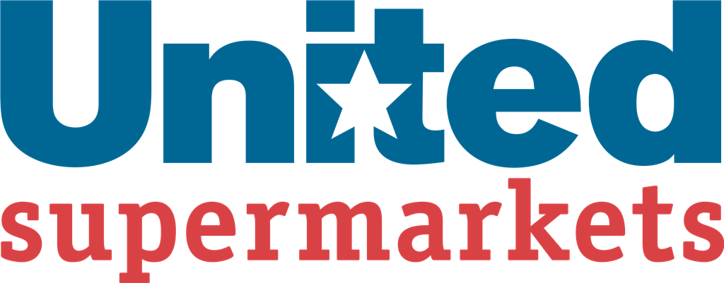 United Supermarkets logotype, transparent .png, medium, large