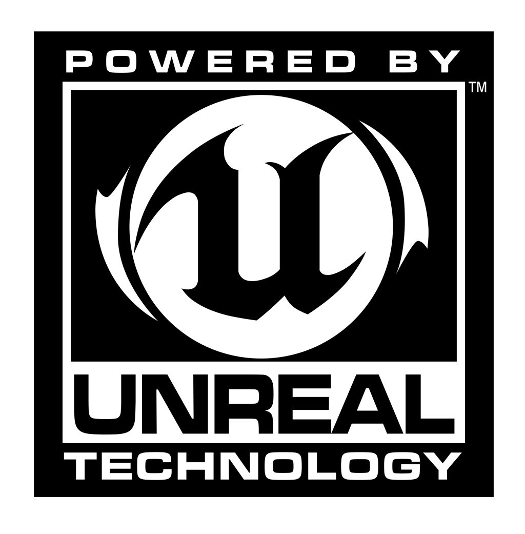 Unreal Technology logotype, transparent .png, medium, large