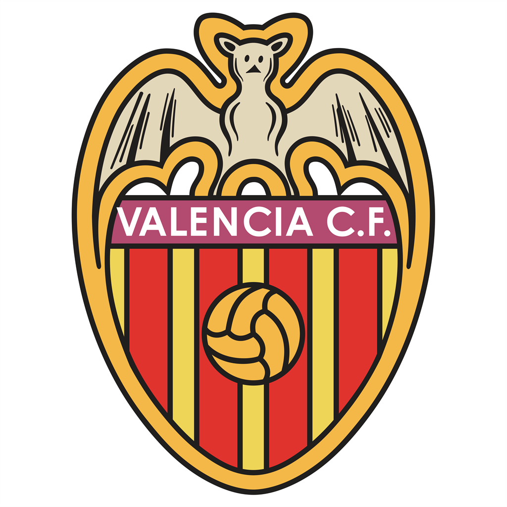 Valencia CF logotype, transparent .png, medium, large