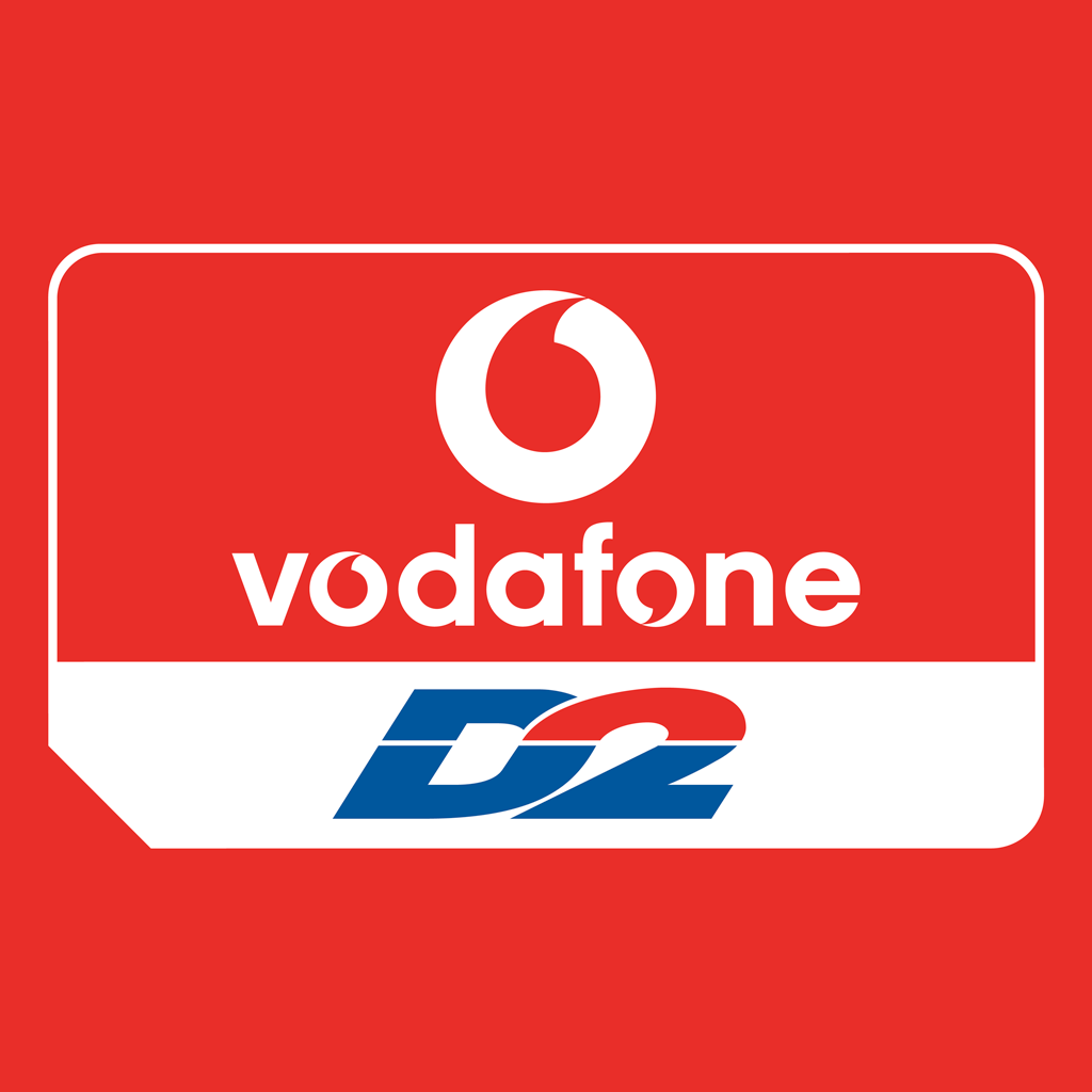 Vodafone D2 logotype, transparent .png, medium, large