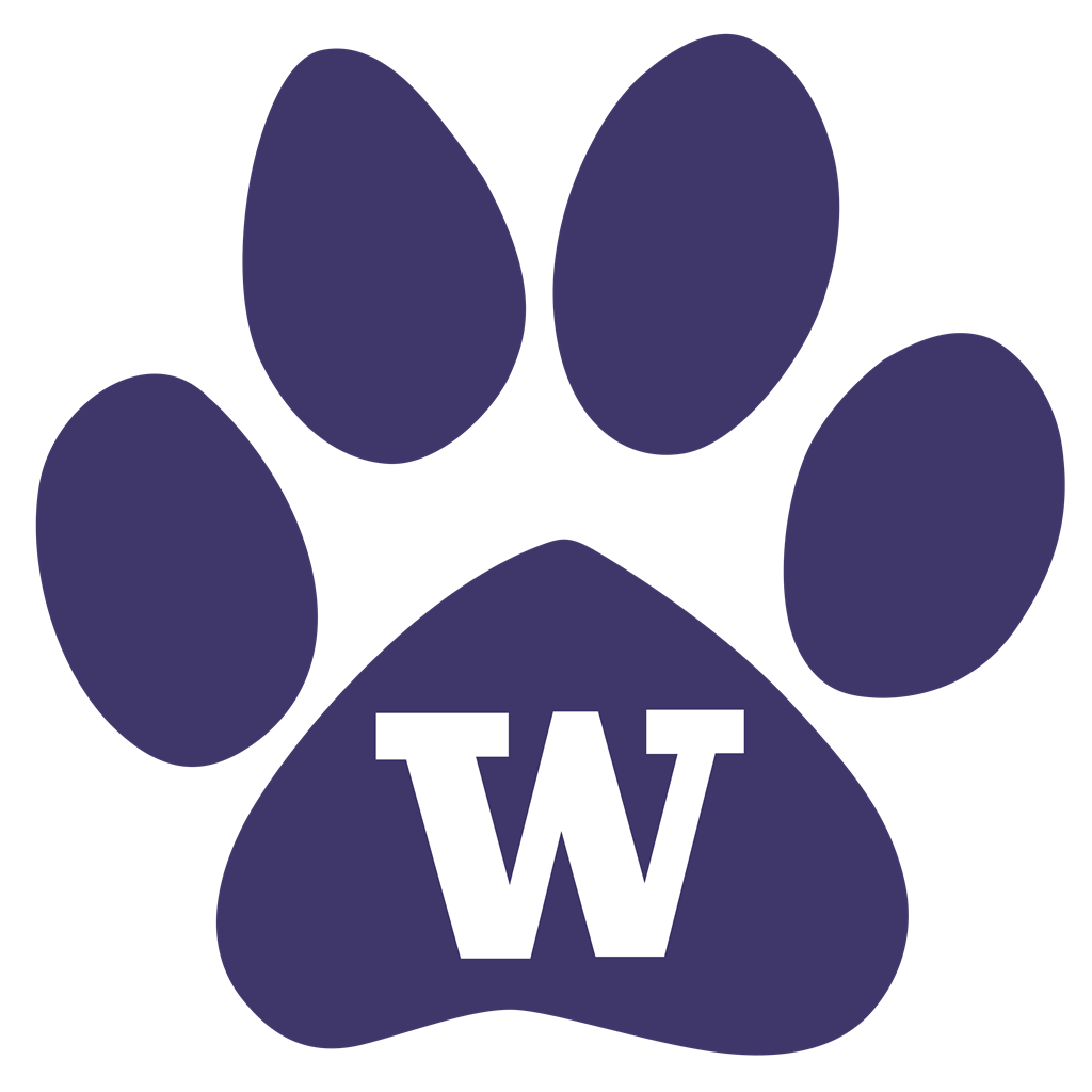 Washington Huskies logotype, transparent .png, medium, large