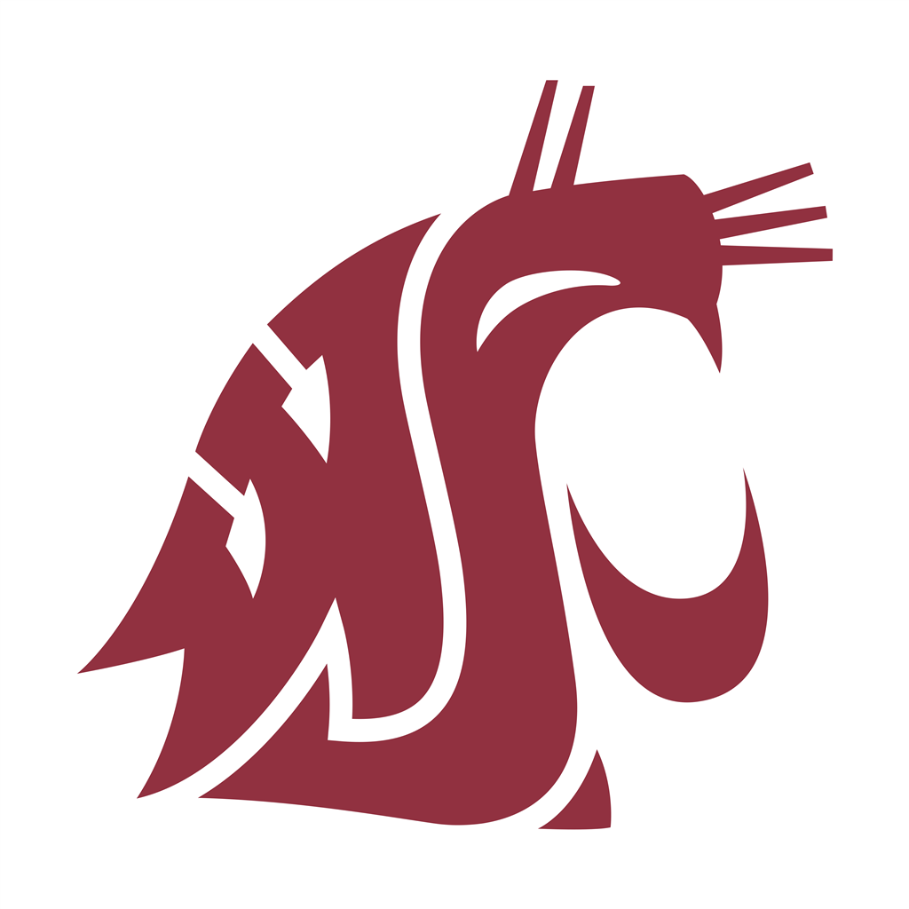 Washington State Cougars logotype, transparent .png, medium, large