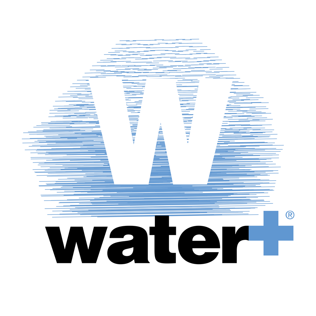 Water + logotype, transparent .png, medium, large