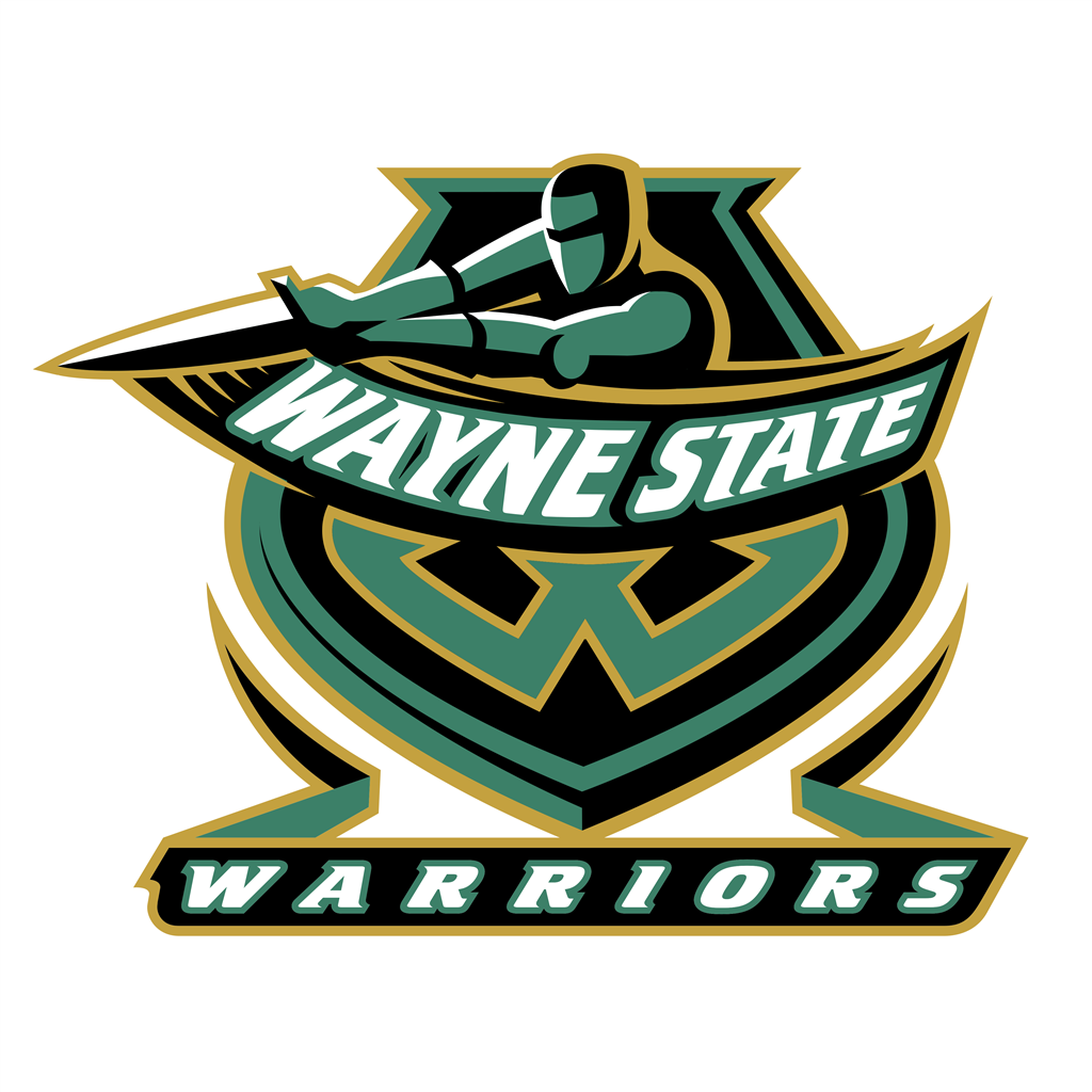 Wayne State Warriors logotype, transparent .png, medium, large