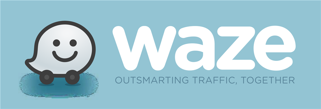Waze logotype, transparent .png, medium, large