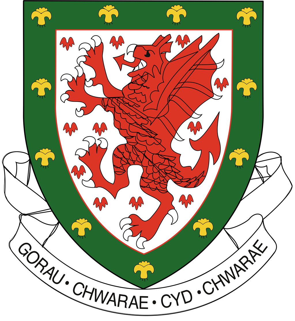 Welsh national football team logotype, transparent .png, medium, large