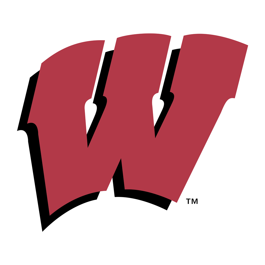 Wisconsin Badgers (Wisconsin Athletics) logotype, transparent .png, medium, large