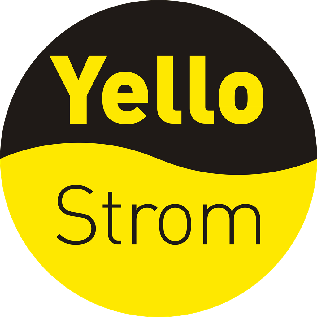 Yello Strom logotype, transparent .png, medium, large