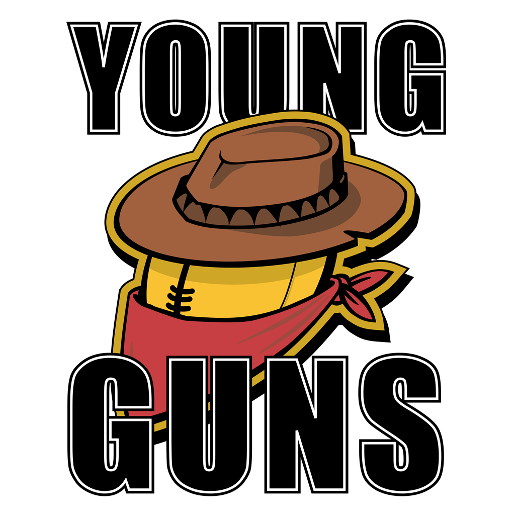 Young Guns logotype, transparent .png, medium, large
